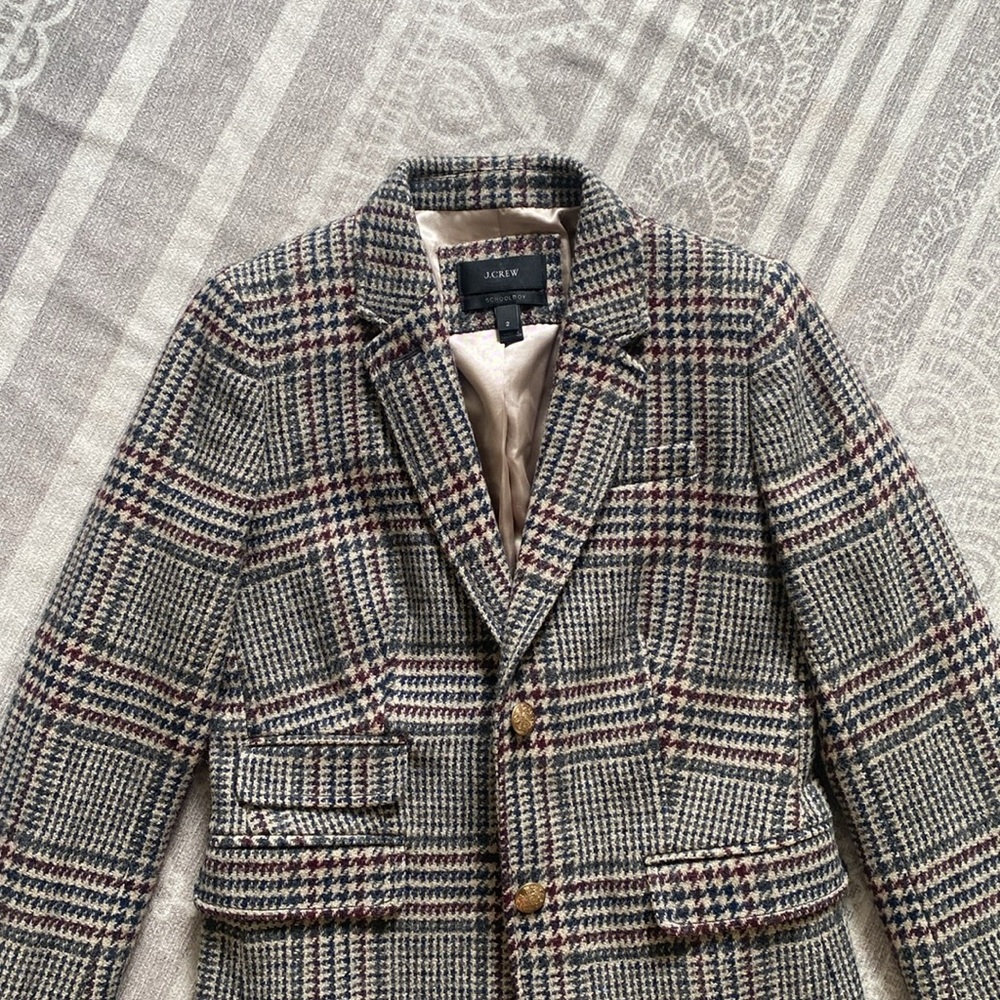 J.Crew Wool Schoolboy Blazer in Houndstooth Plaid - Picture 5 of 16
